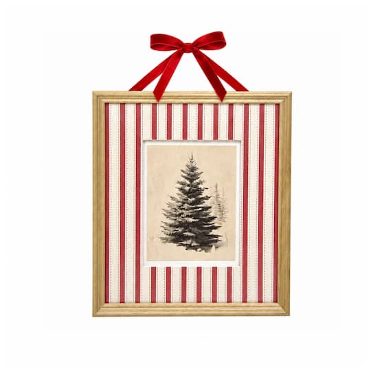 Michaels, 8" x 10" Tree with Striped Mat Wall Décor in Wood Frame by Ashland® – Category: Bough & Berry